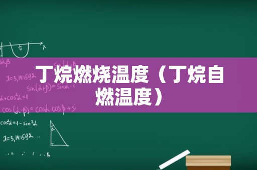 丁烷燃烧温度（丁烷自燃温度）