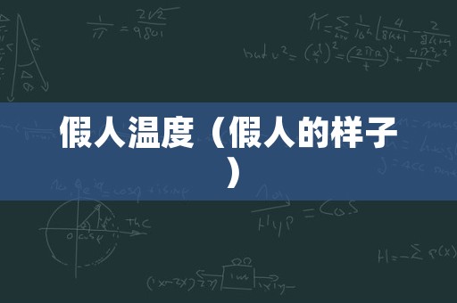 假人温度（假人的样子）