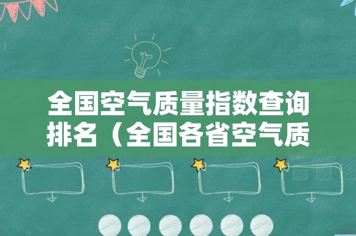 全国空气质量指数查询排名（全国各省空气质量指数排名）