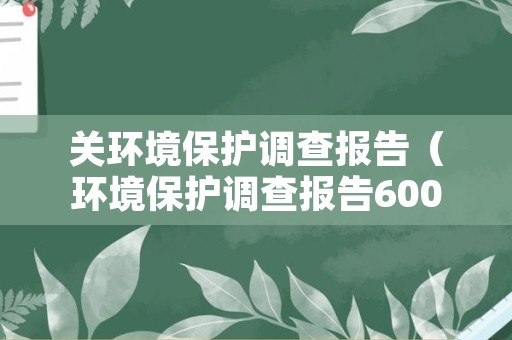 关环境保护调查报告（环境保护调查报告600字）