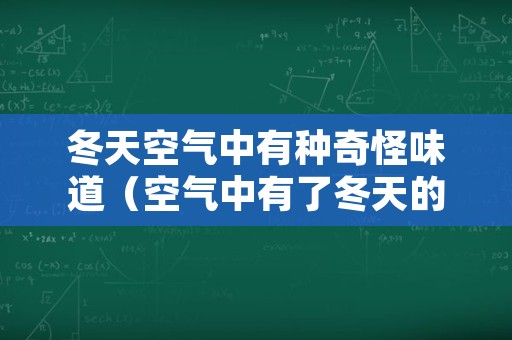 冬天空气中有种奇怪味道（空气中有了冬天的味道）