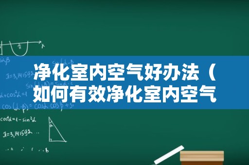 净化室内空气好办法（如何有效净化室内空气）