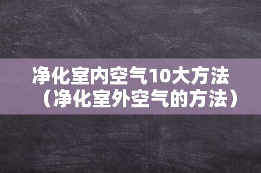 净化室内空气10大方法（净化室外空气的方法）