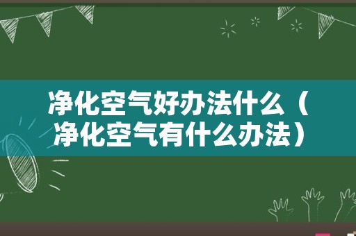 净化空气好办法什么（净化空气有什么办法）