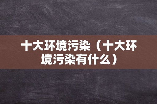 十大环境污染（十大环境污染有什么）