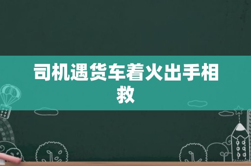 司机遇货车着火出手相救