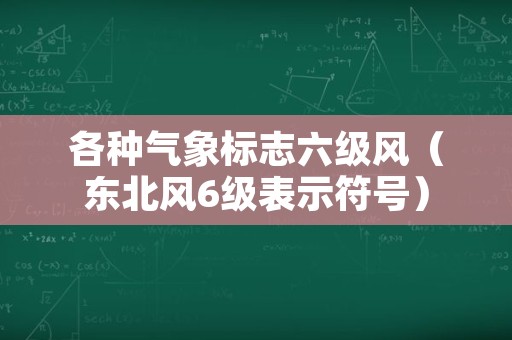 各种气象标志六级风（东北风6级表示符号）