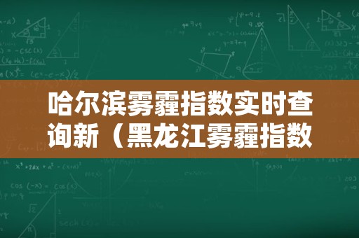 哈尔滨雾霾指数实时查询新（黑龙江雾霾指数实时查询）