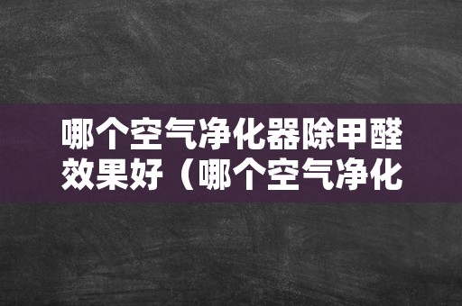 哪个空气净化器除甲醛效果好（哪个空气净化器除甲醛效果好一点）