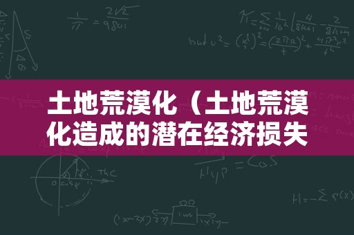土地荒漠化（土地荒漠化造成的潜在经济损失远大于直接经济损失）