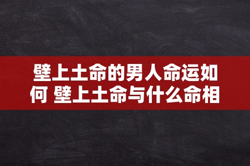 壁上土命的男人命运如何 壁上土命与什么命相生