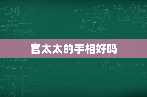 官太太的手相好吗