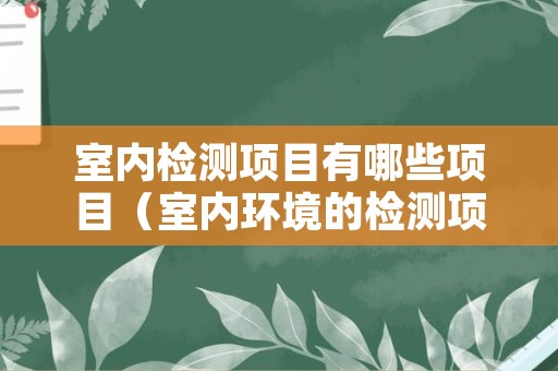室内检测项目有哪些项目（室内环境的检测项目有哪些）