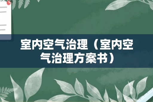 室内空气治理（室内空气治理方案书）