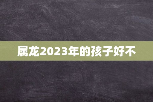 属龙2023年的孩子好不