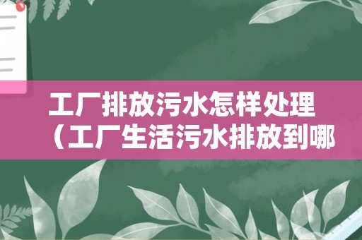 工厂排放污水怎样处理（工厂生活污水排放到哪里）