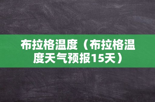 布拉格温度（布拉格温度天气预报15天）