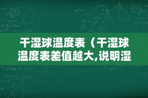 干湿球温度表（干湿球温度表差值越大,说明湿度越）