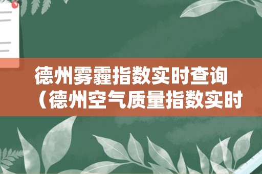 德州雾霾指数实时查询（德州空气质量指数实时查询）