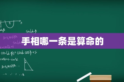 手相哪一条是算命的