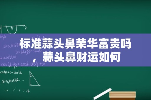 标准蒜头鼻荣华富贵吗，蒜头鼻财运如何