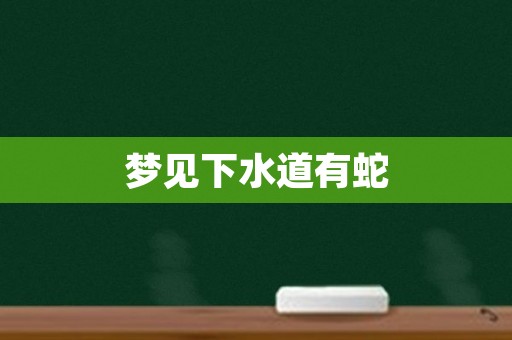 梦见下水道有蛇
