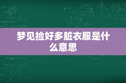 梦见捡好多脏衣服是什么意思