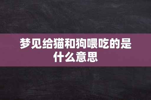 梦见给猫和狗喂吃的是什么意思