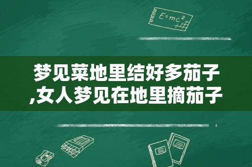 梦见菜地里结好多茄子,女人梦见在地里摘茄子