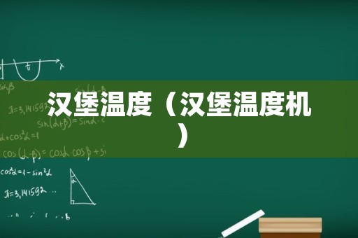 汉堡温度（汉堡温度机）