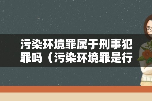 污染环境罪属于刑事犯罪吗（污染环境罪是行为犯吗）