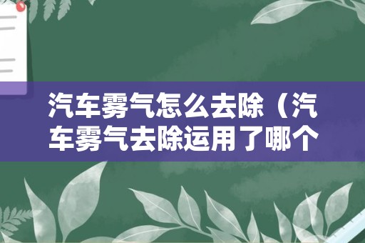 汽车雾气怎么去除（汽车雾气去除运用了哪个物理现象）
