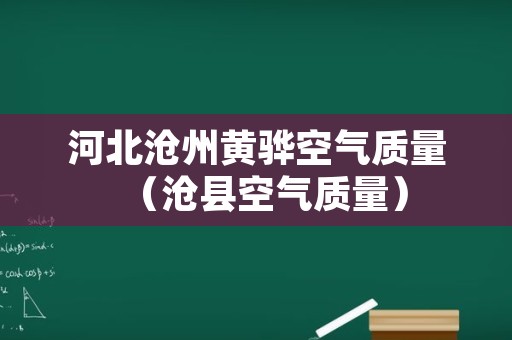 河北沧州黄骅空气质量（沧县空气质量）