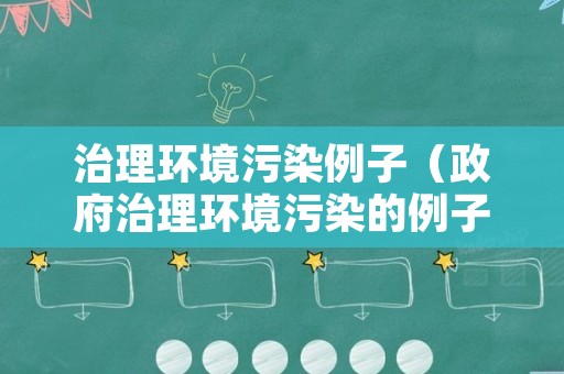 治理环境污染例子（政府治理环境污染的例子）