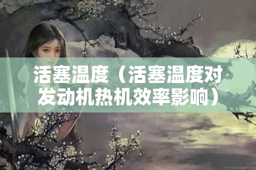 活塞温度（活塞温度对发动机热机效率影响）