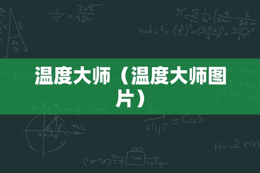 温度大师（温度大师图片）