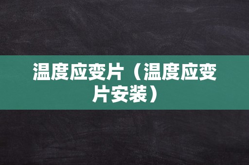 温度应变片（温度应变片安装）