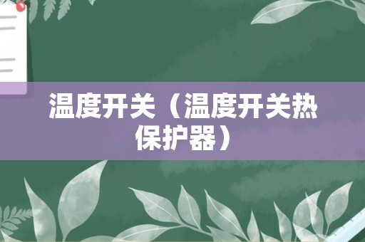 温度开关（温度开关热保护器）