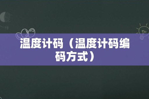 温度计码（温度计码编码方式）
