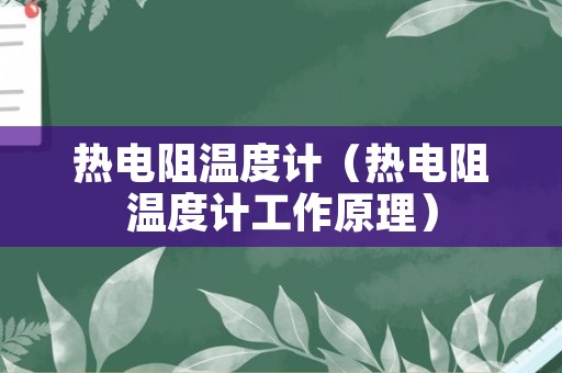 热电阻温度计（热电阻温度计工作原理）