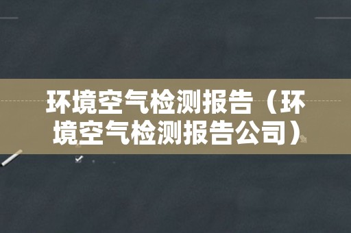 环境空气检测报告（环境空气检测报告公司）