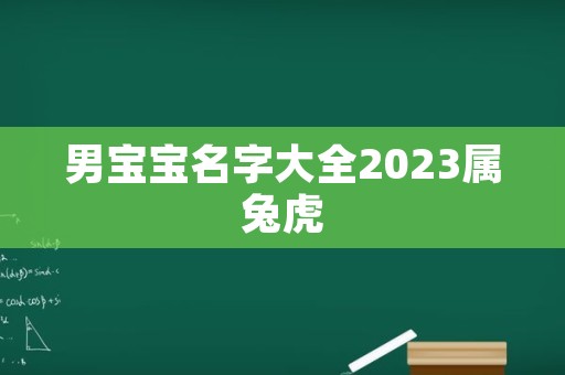 男宝宝名字大全2023属兔虎