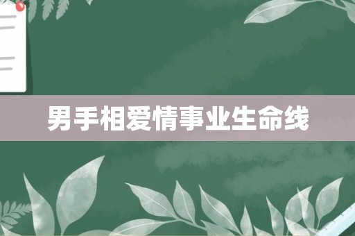 男手相爱情事业生命线