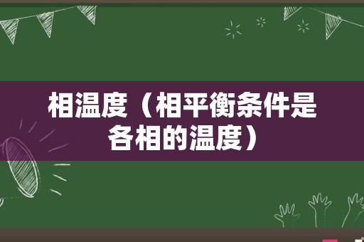 相温度（相平衡条件是各相的温度）