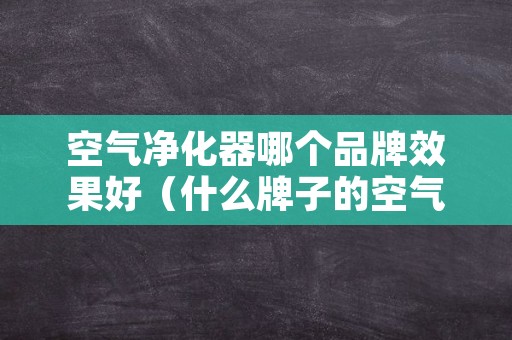 空气净化器哪个品牌效果好（什么牌子的空气净化器效果好）