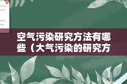 空气污染研究方法有哪些（大气污染的研究方法）