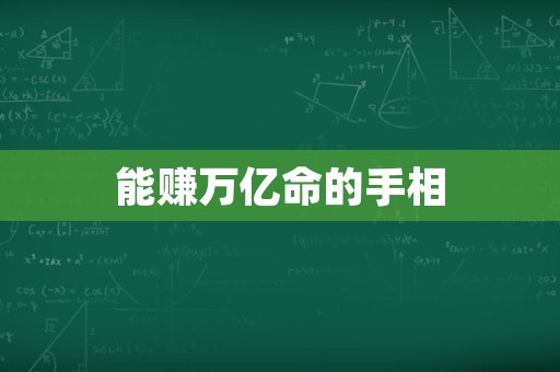 能赚万亿命的手相