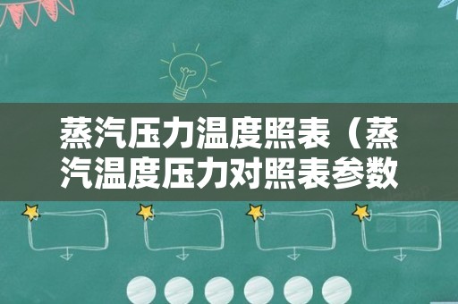 蒸汽压力温度照表（蒸汽温度压力对照表参数）