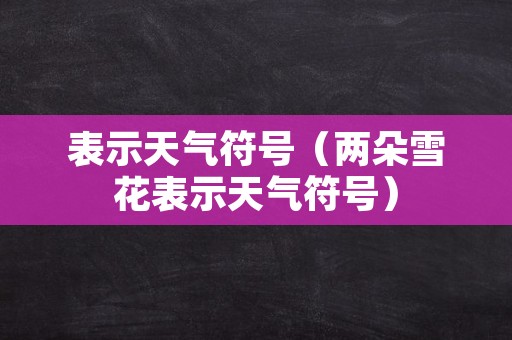 表示天气符号（两朵雪花表示天气符号）