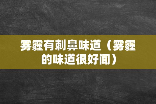雾霾有刺鼻味道（雾霾的味道很好闻）